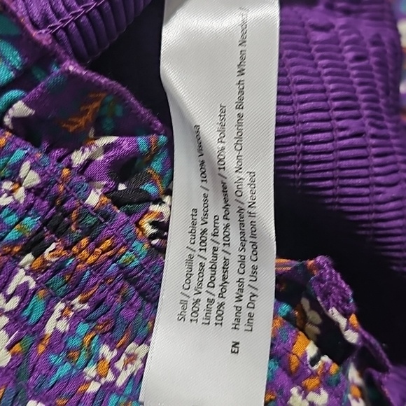 NWT Band Of The Free Agathe Purple Floral Smocked Top Small - Picture 6 of 7